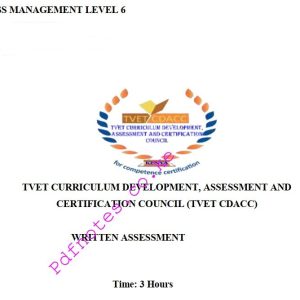 Business Management Level 6 Past Assessment Papers
